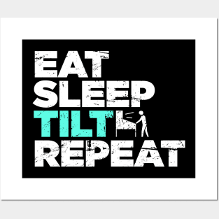 Eat, Sleep, Tilt, Repeat | Funny Arcade Pinball Posters and Art